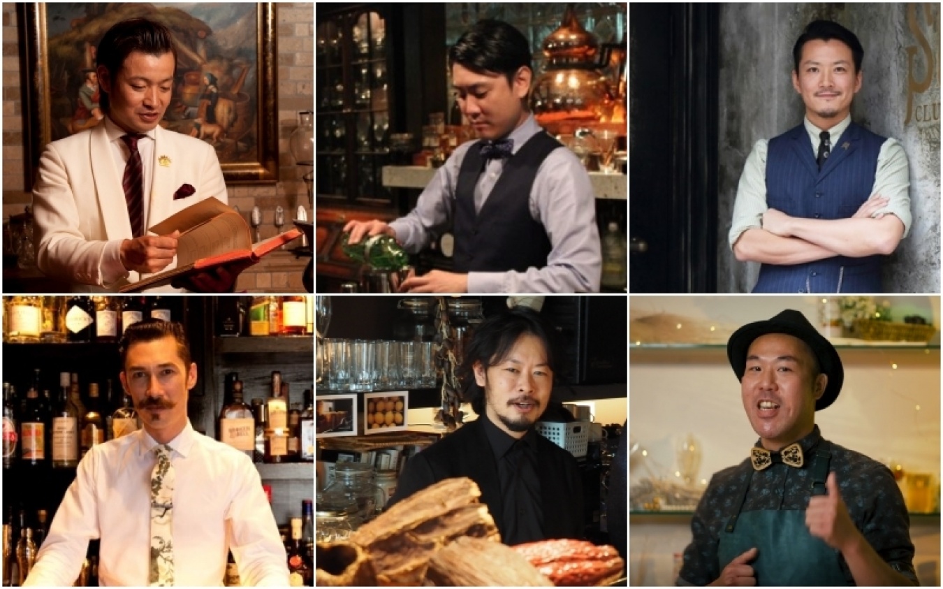 ランクインした日本のバー（上段左から）「Bar BenFiddich」鹿山博康さん 「Lamp Bar」金子道人さん「The SG Club」後閑信吾さん（下段左から）「Bar Trench」ロジェリオ・五十嵐・ヴァズさん 「memento mori」南雲主于三さん「Bee‘s Knees」有吉徹さん